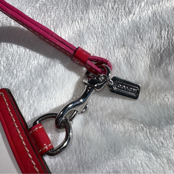 COACH Pink and Red Card Holder - Picture 5 of 6